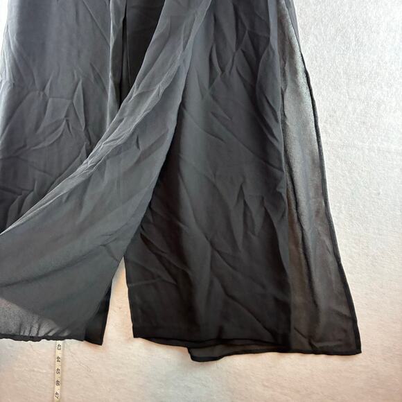 KS Women's Collection Black Pull On Pants Flowy Sheer Lined Swim Cover Beach 14W - Picture 5 of 12